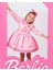 Kız Çocuk Barbie Elbisesi Bebe Yaka Uzun Kollu + Toka Hediyeli 1-8 Yaş 3