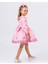 Kız Çocuk Barbie Elbisesi Bebe Yaka Uzun Kollu + Toka Hediyeli 1-8 Yaş 4