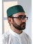 Osmanlı Tuğrası Nakışlı Kalıp Namaz Takkesi Yeşil 5