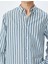 Çizgili Uzun Kollu Düğmeli Yaka Slim Fit Gömlek 5