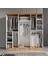 Ücretsiz Montaj - %100 MDF Flora 6 Kapaklı Aynalı Atlantik Çam Beyaz Gardırop - MDF Dolap - Elbise Dolabı 4