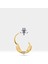 Yaprak Motifli Pırlantalı Halka Piercing, 12 Mm, 1.2 Mm, 14K Sarı-Beyaz-Kırmızı Altın | LC00003D 4