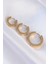 316L Çelik Gold Renk Model 3lü Halka Küpe 2