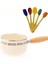 Emaye Sos Tavası Krem Renk 14 Cm Ve Silikon Spatula Seti 1