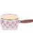 Emaye Sos Tavası Pembe Dama Desen 14 Cm Ve Silikon Spatula Set 2