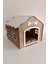 Süper Set Ahşap Dekoratif Köpek Evi-Kulübesi Minder ve Zincir Tasma (Modena-Beyaz) 4