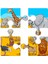 Fil, Aslan, Zürafa, Maymun Sevimli Hayvanlar 4 Parça Yapboz Ilk Puzzle, Kolay Puzzle 2