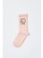 Çocuk Sevimli Dinozor Desenli Soket Çorap Pembe 4