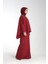 Taş İşlemeli Bordo Kadın Tesettür Elbise 2'li Abiye Takım 2
