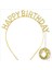 Altın Gold Renk Kristal Taşlı Parlak Happy Birthday Taç 1