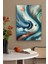 Turuncu Yeşil Mavi Soyut Kanvas Tablo 70 x 100 cm 2
