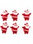 5cm Kırmızı Noel Baba Figürlü Yılbaşı Ağacı Süsü 6'lı Paket 1