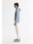 Erkek Açık Mavi Kapüşonlu Pamuklu Baskılı Elastan Sweatshirt A42Y1321 3