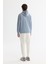 Erkek Açık Mavi Kapüşonlu Pamuklu Baskılı Elastan Sweatshirt A42Y1321 4