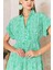 Kadın Gömlek Yaka Kısa Kollu Yeşil Elbise DM1044 3