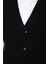 Slim Fit Kare Desenli Siyah Erkek Yelek 4