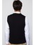 Slim Fit Kare Desenli Siyah Erkek Yelek 5