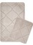 Doğal Kaymaz Taban Banyo Paspas Seti Uzun Ömürlü Yumuşak Dokulu Su Emici Yıkanabilir Vizon Çizgili Set 50x80-50x40 2