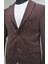 Gılapa Desenli Slimfit Erkek Tek Ceket Bordo 2
