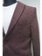 Gılapa Desenli Slimfit Erkek Tek Ceket Bordo 3