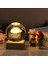 3D LED Işıklı Ahşap Standlı Yağmurlu Bulut Temalı Cam Küre Lamba Kar Küresi Usb'li 2