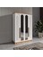 Ücretsiz Montaj -% 100 MDF Flora 4 Kapaklı Aynalı Gardırop - MDF Dolap - Elbise Dolabı 1