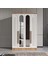 Ücretsiz Montaj -% 100 MDF Flora 4 Kapaklı Aynalı Gardırop - MDF Dolap - Elbise Dolabı 2