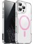 Apple iPhone 16 Pro Max Kılıf Magsafe Renkli Şeffaf Sert Mika T-Max Alp Pembe 1