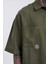 Erkek Basic Nakışlı Oversize Haki Gömlek 3