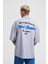 Erkek Naskışlı Basic Oversize Gri Gömlek 1
