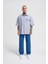 Erkek Naskışlı Basic Oversize Gri Gömlek 4