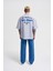 Erkek Naskışlı Basic Oversize Gri Gömlek 5