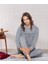 Uzun Kol Jakarlı Kumaş Yumuşak Kışlık Şık Zarif Pijama Takım Dowry 09-180 3