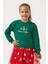 Ağaç Baskı Yılbaşı Konsept Kız Çocuk etekli takım - Yeşil 3