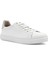 Kadın Beyaz Bağcıklı Kalın Tabanlı Deri Sneaker 3