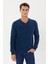 Kadife Selanik Basic V Yaka Sweatshirt- KS-1401 2