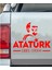Atatürk Yazı ve Silüet Ay Yıldız Sticker Etiket Araba Oto Motosiklet Karavan Sticker 00621 3