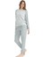 Uzun Kol Yumuşak Dokulu Termal Kumaş Kadın Pijama Takım 17084 2