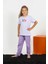 Kız Çocuk Kısa Kol Lila Penye Pijama Takım 20432 2