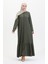 Eteği Fırfırlı Ferace 5109-03 Haki 1