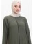 Eteği Fırfırlı Ferace 5109-03 Haki 3