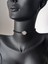 Gümüş Siyah Ip Lotus Çiçek Tasma Tasarım Kadın Choker Kolye Yılbaşı Yeni Yıl Hediye 1