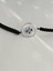 Gümüş Siyah Ip Lotus Çiçek Tasma Tasarım Kadın Choker Kolye Yılbaşı Yeni Yıl Hediye 2