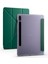 Samsung Galaxy Tab S7 Plus SM-T970 12.4" Kılıf Uyku Modlu Kalem Bölmeli Arkası Yumuşak Silikon Smart Standlı Kapaklı Tri Folding Tablet Kılıfı Koyu Yeşil 3