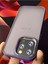 Apple iPhone 14 Pro Kılıf Metal Çerçeve Hassas Butonlu Renkli Buzlu Şeffaf Transparan Kapak 4
