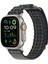 Apple Watch Series 10 46mm/Ultra 2 Ultra 49mm/9 8 7 45mm/SE (2023) SE (2022) SE 6 5 4 44mm/3 2 1 42mm için KALEBOL Naylon Spor Kordon - Gri (Yurt Dışından) 8