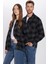 Unisex Relax Fit Rahat Kesim Oduncu Apaş Yaka Tek Cep Kareli Kışlık Gömlek 3
