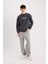 Boxy Fit Bisiklet Yaka Sırt Baskılı Sweatshirt E3206AX24WN 2