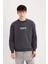 Boxy Fit Bisiklet Yaka Sırt Baskılı Sweatshirt E3206AX24WN 4