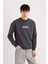 Boxy Fit Bisiklet Yaka Sırt Baskılı Sweatshirt E3206AX24WN 5